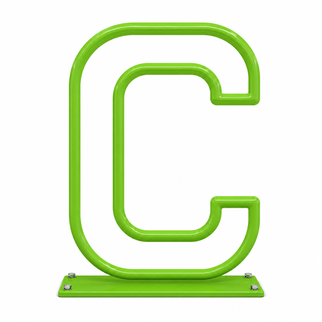 Letter C bike rack green