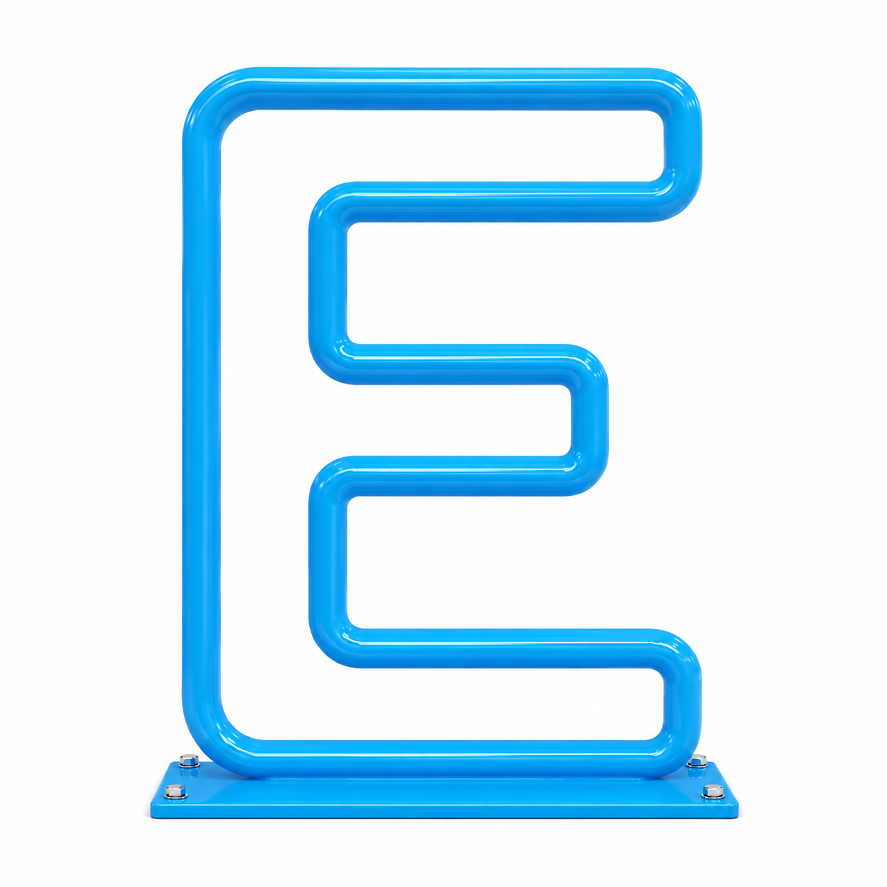 Letter E bike rack blue