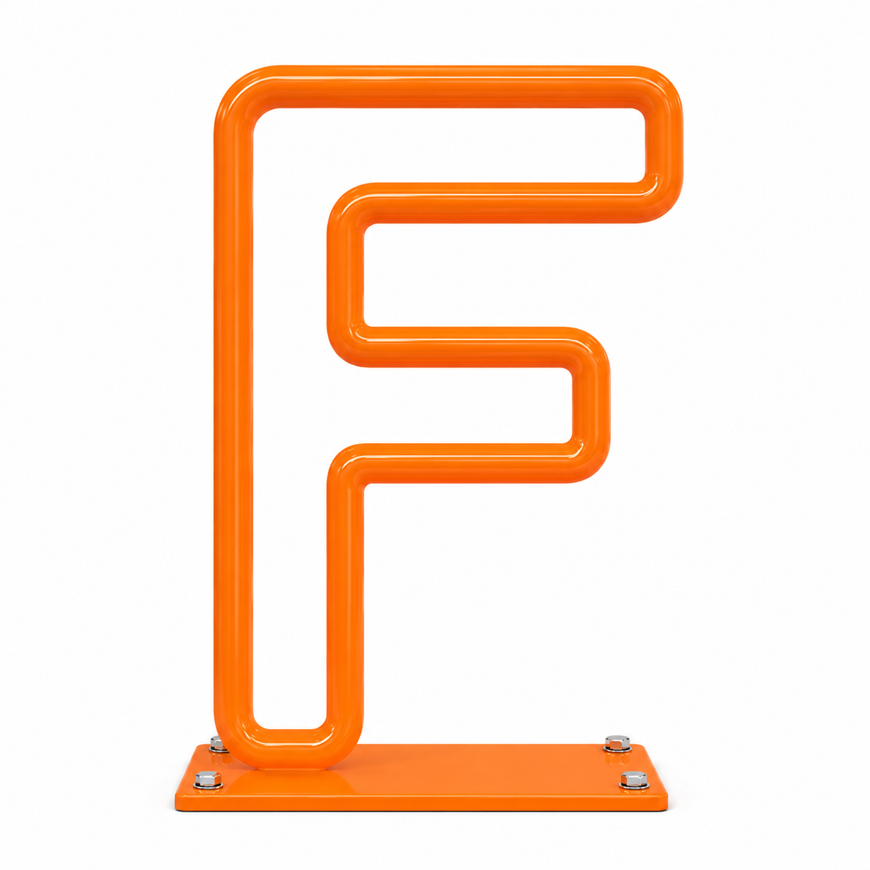 Letter F bike rack orange