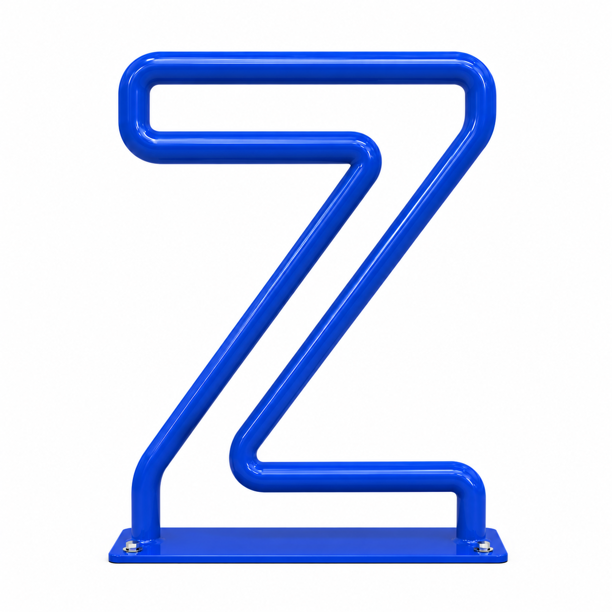Letter Z blue steel bike rack